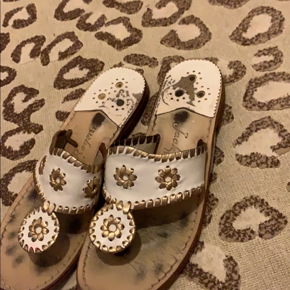 Jack Rogers Gold and White Sandal - Picture 3 of 5